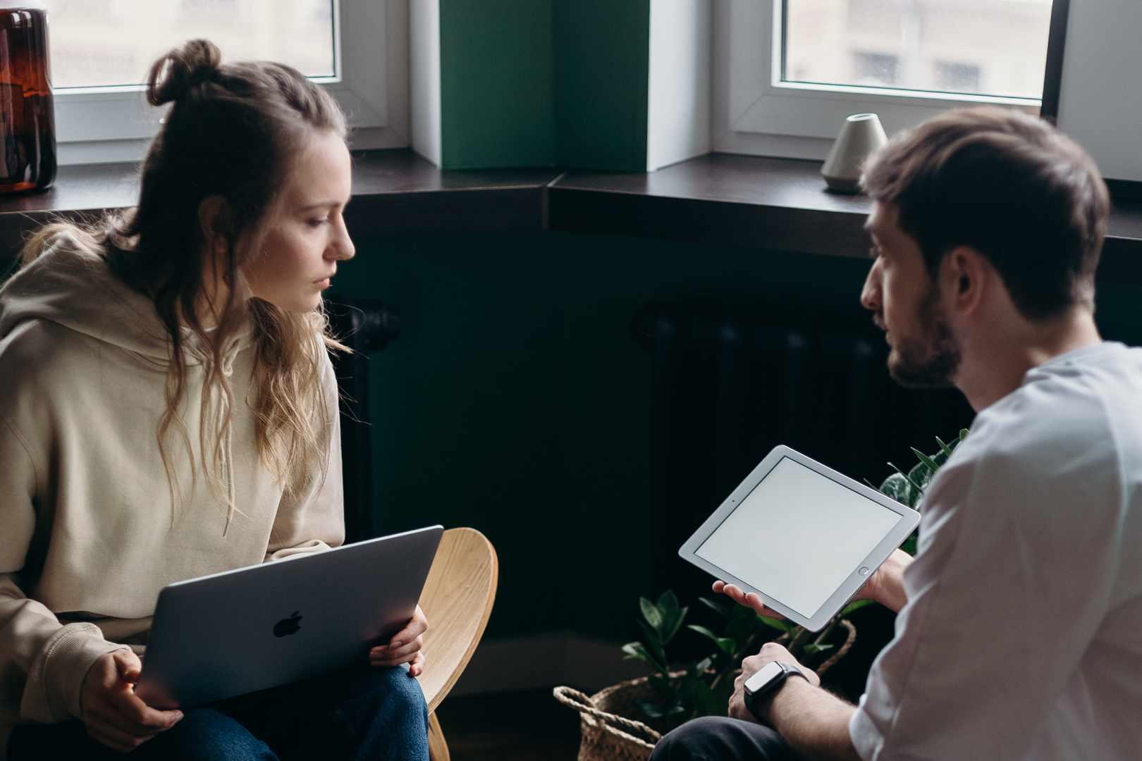 Two people networking