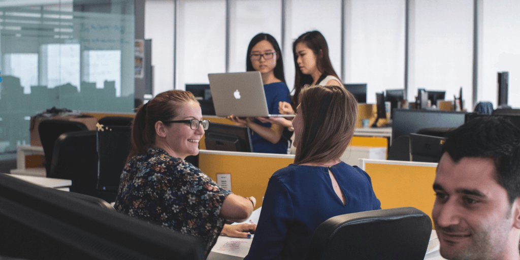 Data science students working on their project